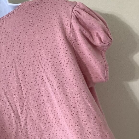 Announcements Coquette Cottagecore Feminine Pink Sequin Milkmaid Blouse Large - Picture 11 of 12